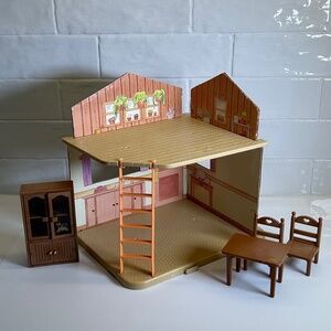 Vintage 80s Calico Critters Maple Town Story Village Dining Room + Furniture (D2